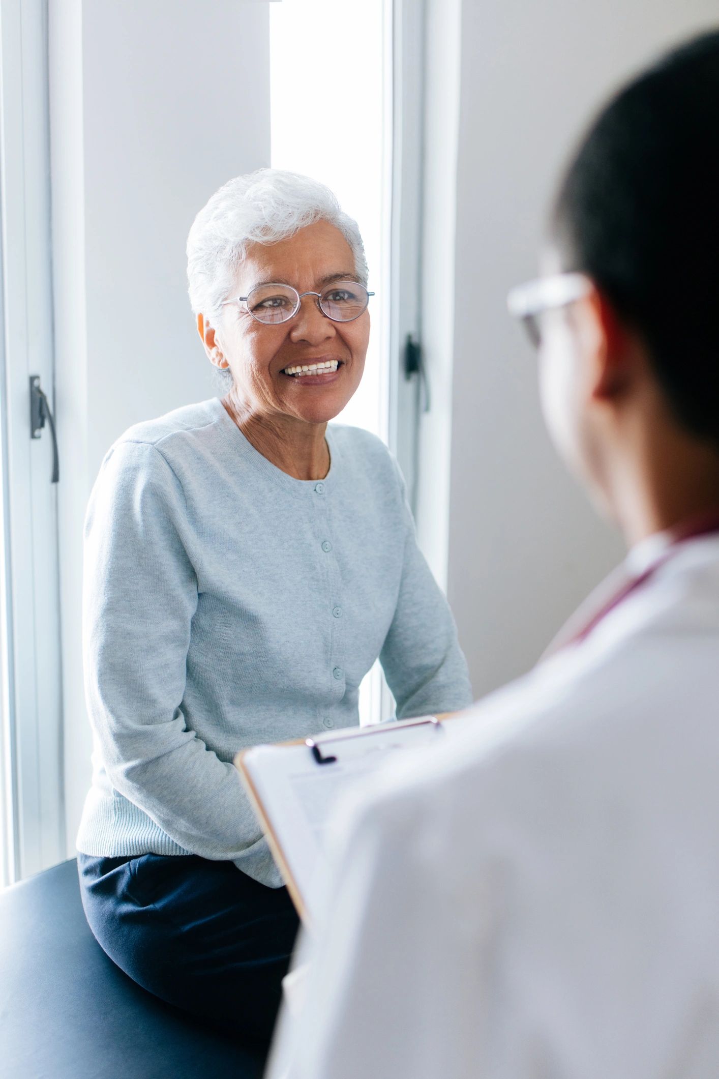 Patient discussing care options with a doctor
