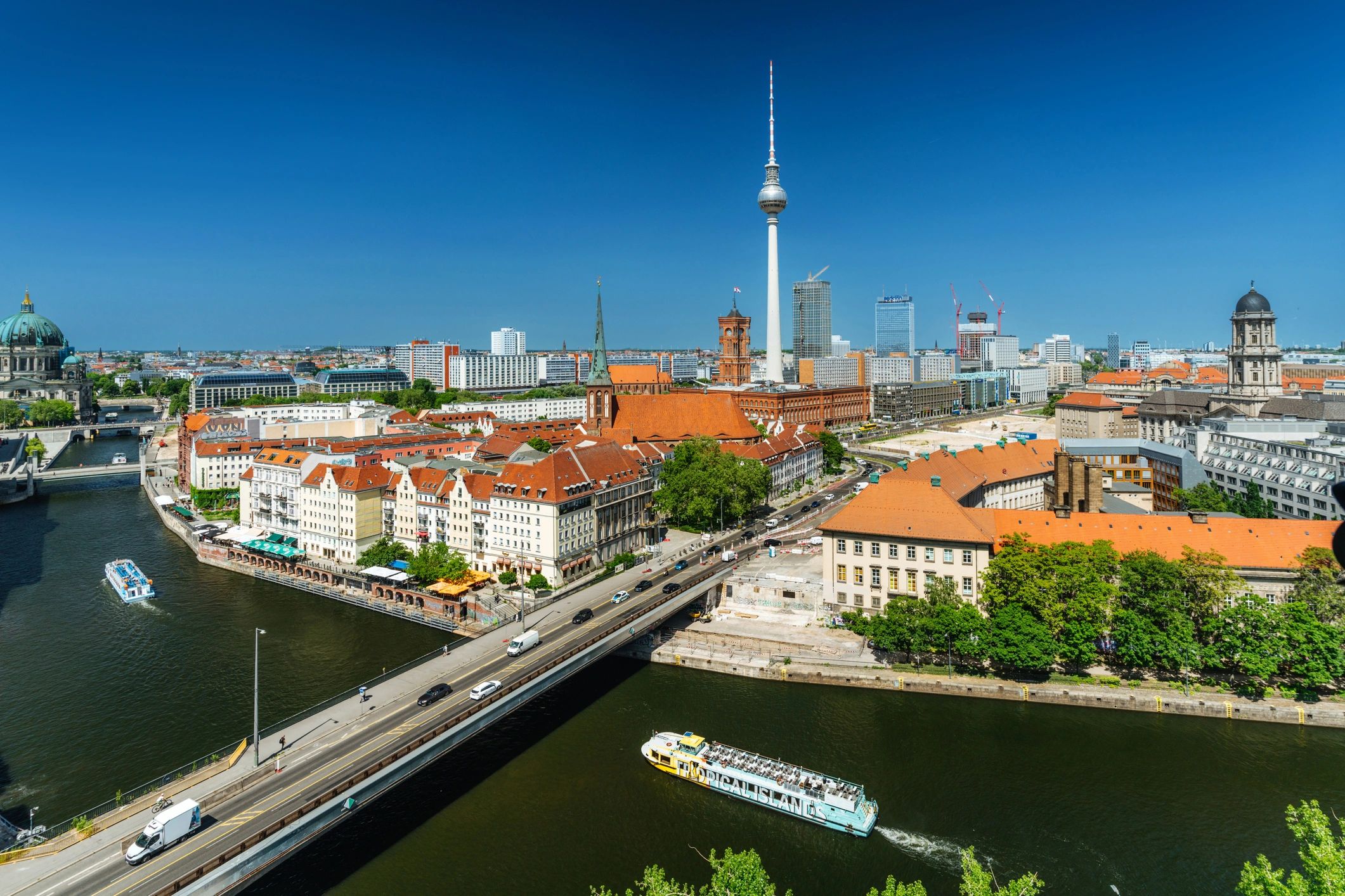 Berlin Cityscape With Fernsehturm and Spree River